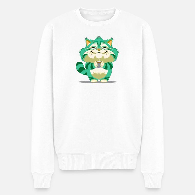 motiv_cat2 - Männer Premium Bio Pullover - Weiß