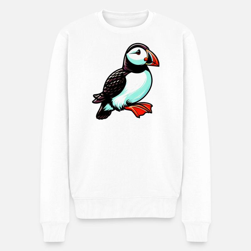 Papageitaucher - Männer Premium Bio Pullover - Weiß