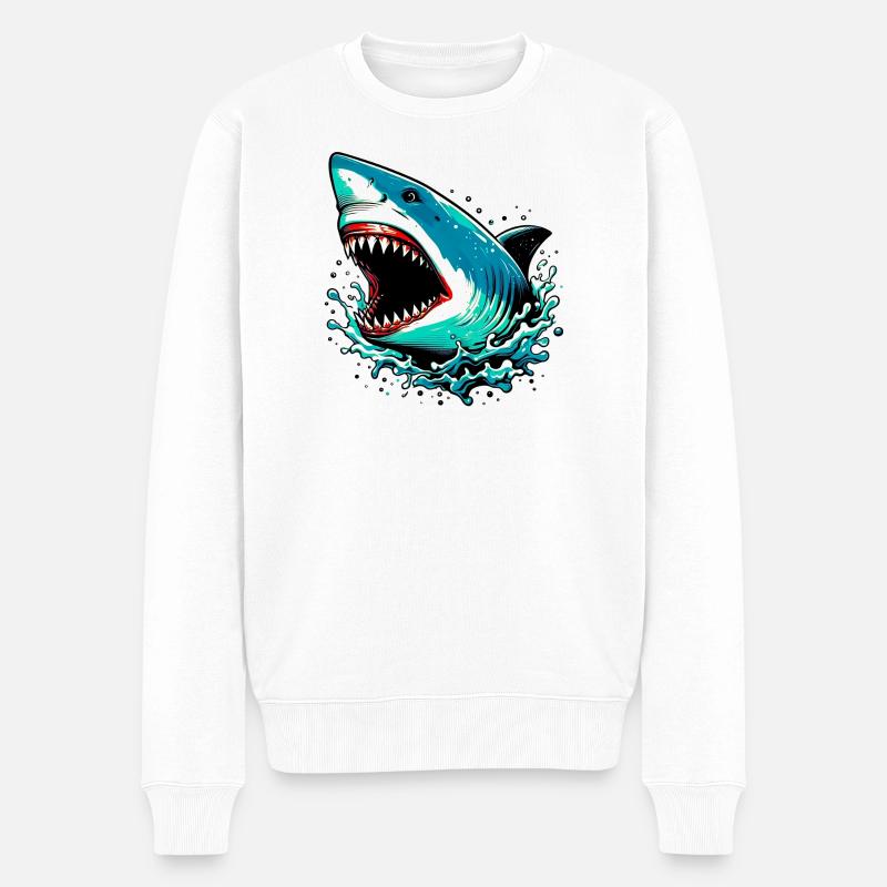 Requin - Pull Premium bio Homme - blanc