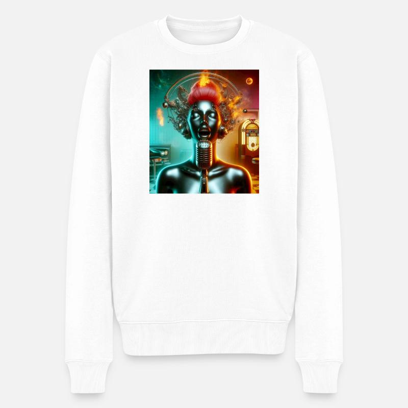 Chanteuse Juke-box - Pull Premium bio Homme - blanc