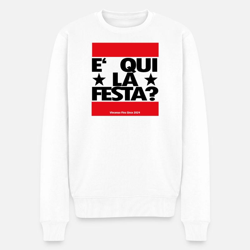 e qui la festa - Männer Premium Bio Pullover - Weiß