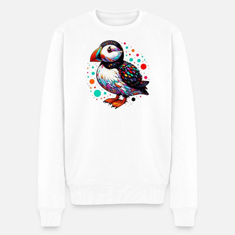 Papageitaucher - Männer Premium Bio Pullover - Weiß