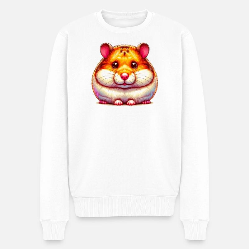 Hamster - Männer Premium Bio Pullover - Weiß