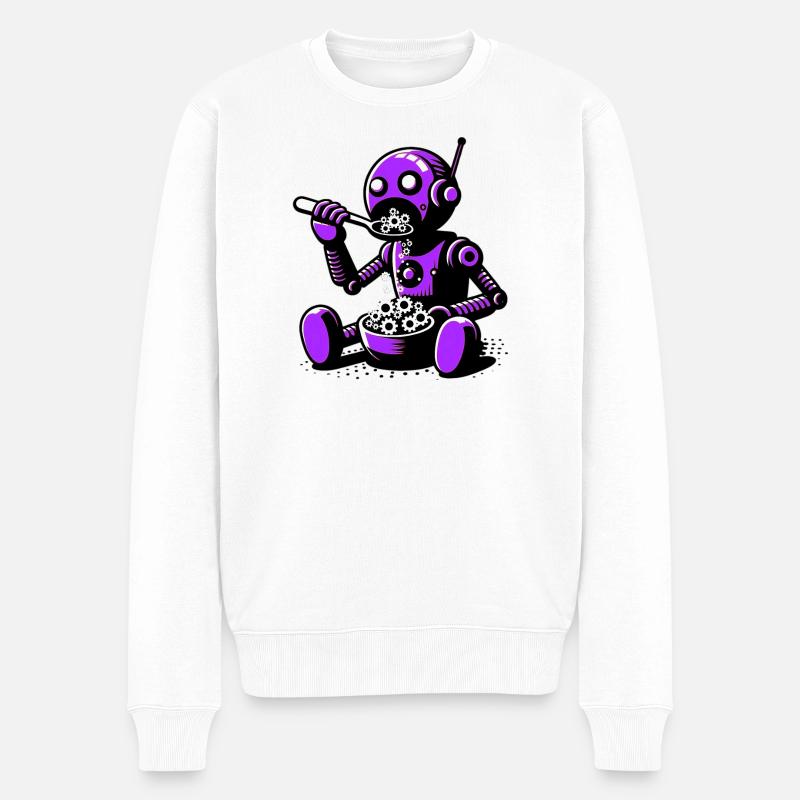 Marsianischer außerirdischer Alien-Roboter - Männer Premium Bio Pullover - Weiß