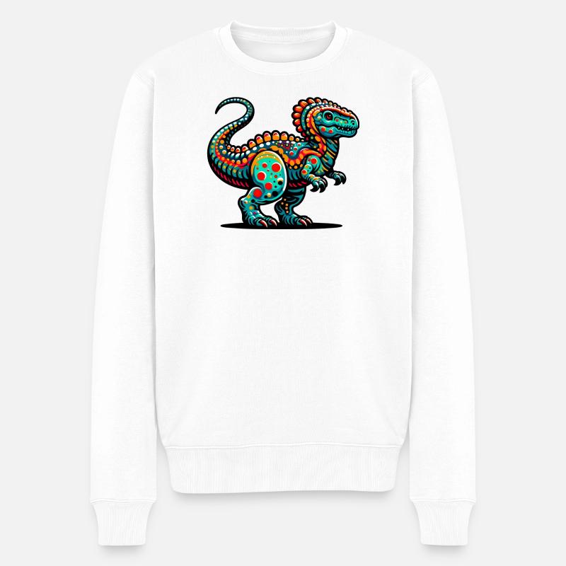 Dinosaurier - Männer Premium Bio Pullover - Weiß