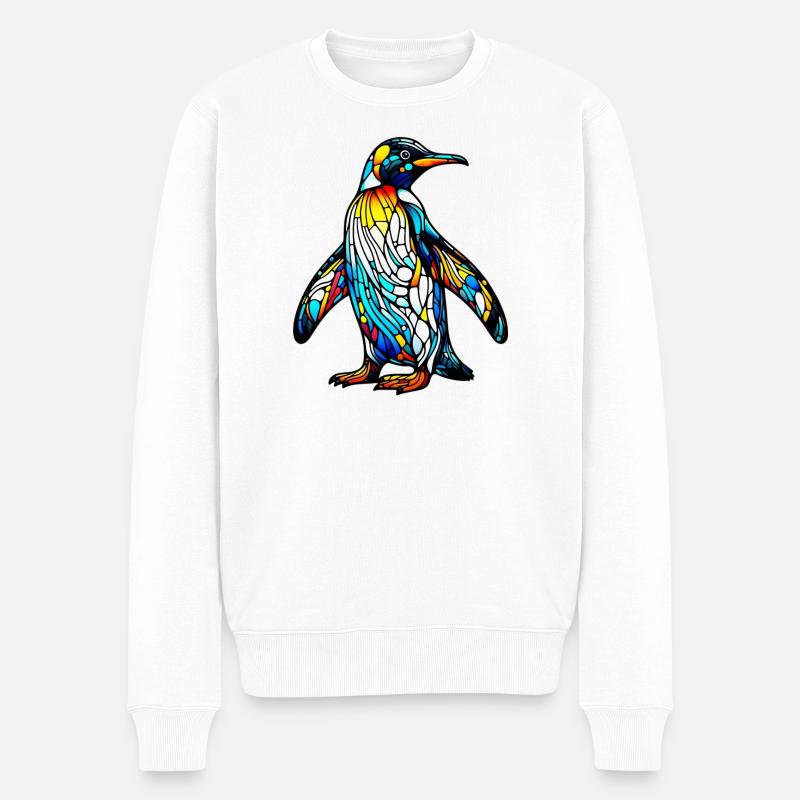 Pinguin - Männer Premium Bio Pullover - Weiß