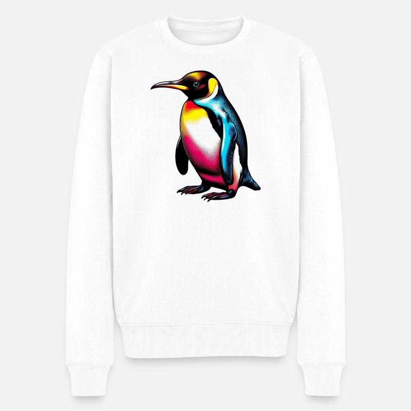 Pinguin - Männer Premium Bio Pullover - Weiß