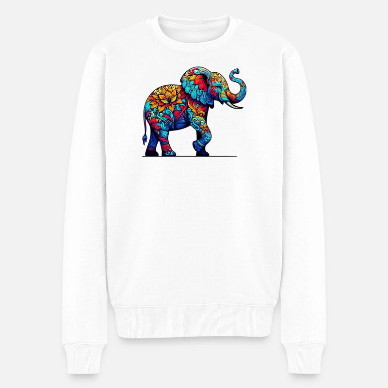 Éléphant - Pull Premium bio Homme - blanc