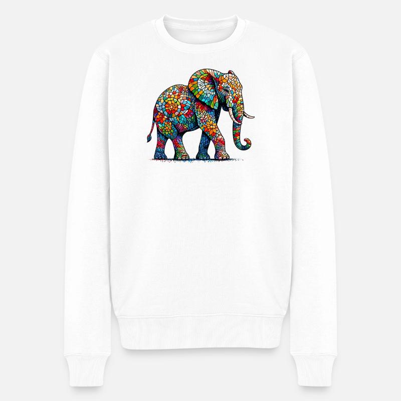 Éléphant - Pull Premium bio Homme - blanc