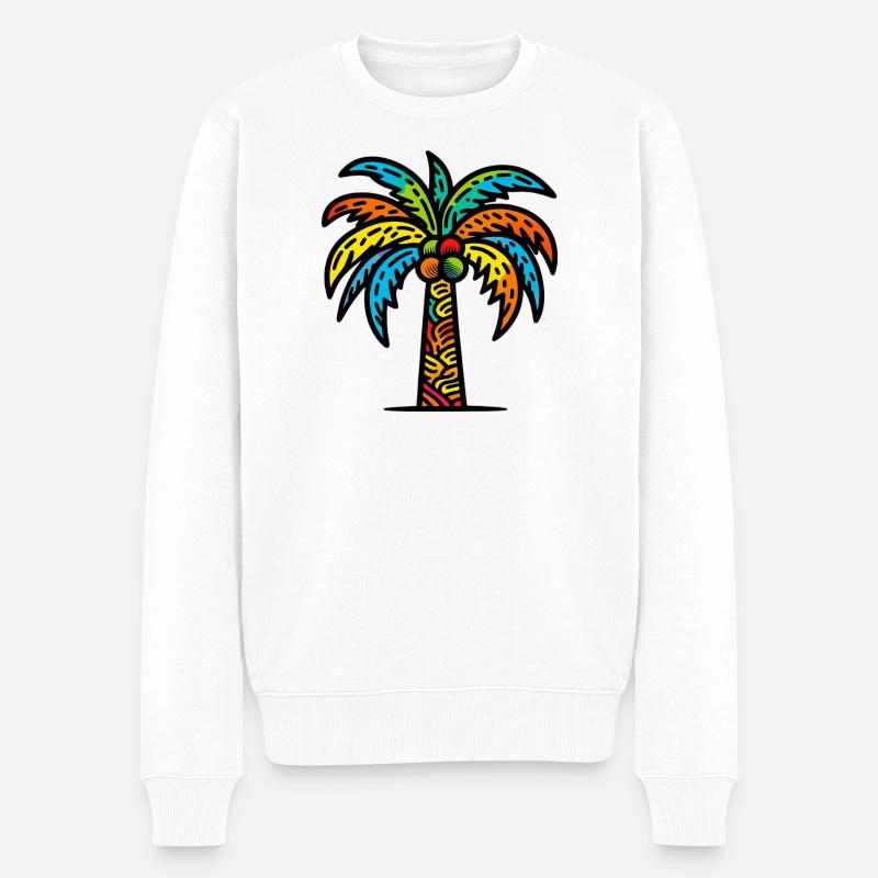 Palmier - Pull Premium bio Homme - blanc