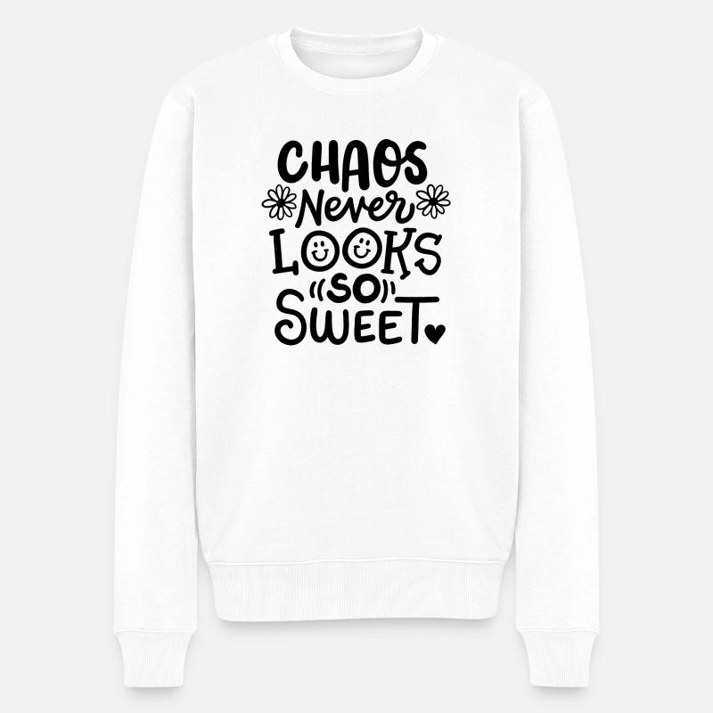 Chaot Chaotisch - Männer Premium Bio Pullover - Weiß