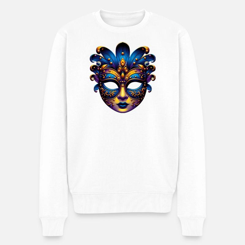Masque du Carnaval de Venise - Pull Premium bio Homme - blanc