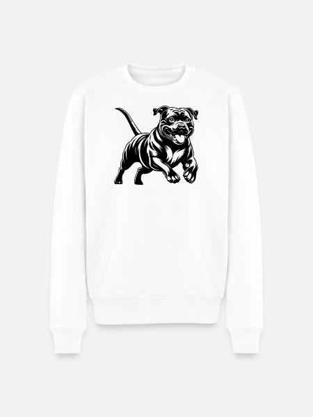 Staffordshire Bull Terrier - Men's Premium Organic Jumper - white