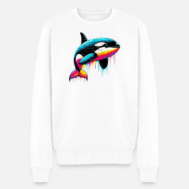 Schwertwal - Männer Premium Bio Pullover - Weiß