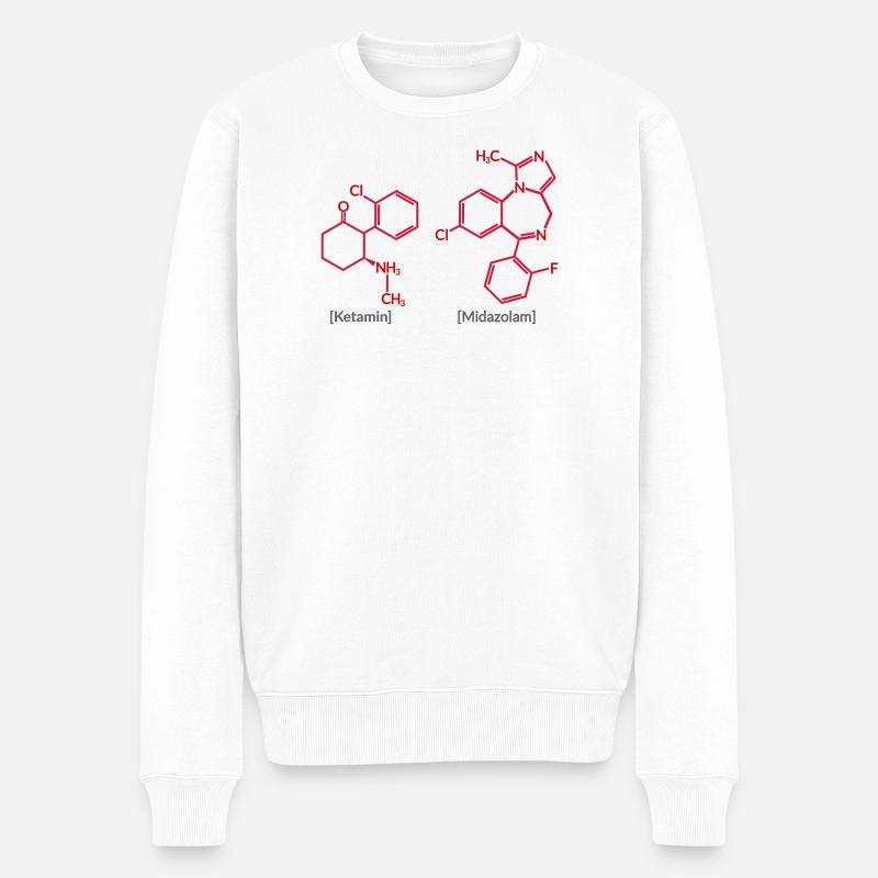 Ketamin Midazolam - Männer Premium Bio Pullover - Weiß