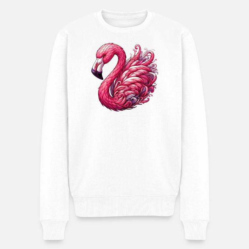 Flamingo - Männer Premium Bio Pullover - Weiß