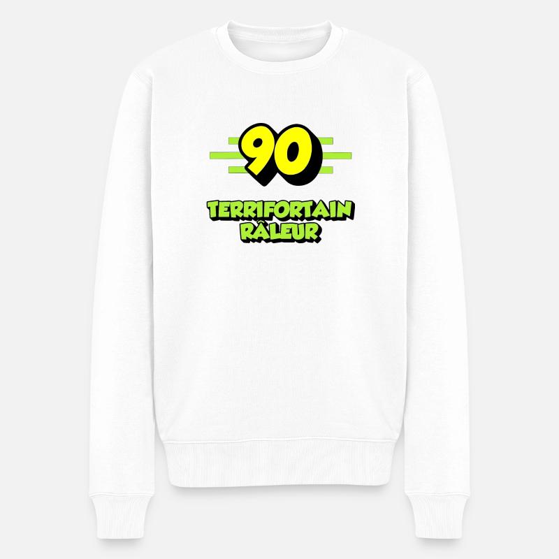 Klagendes Terrifortain - Männer Premium Bio Pullover - Weiß