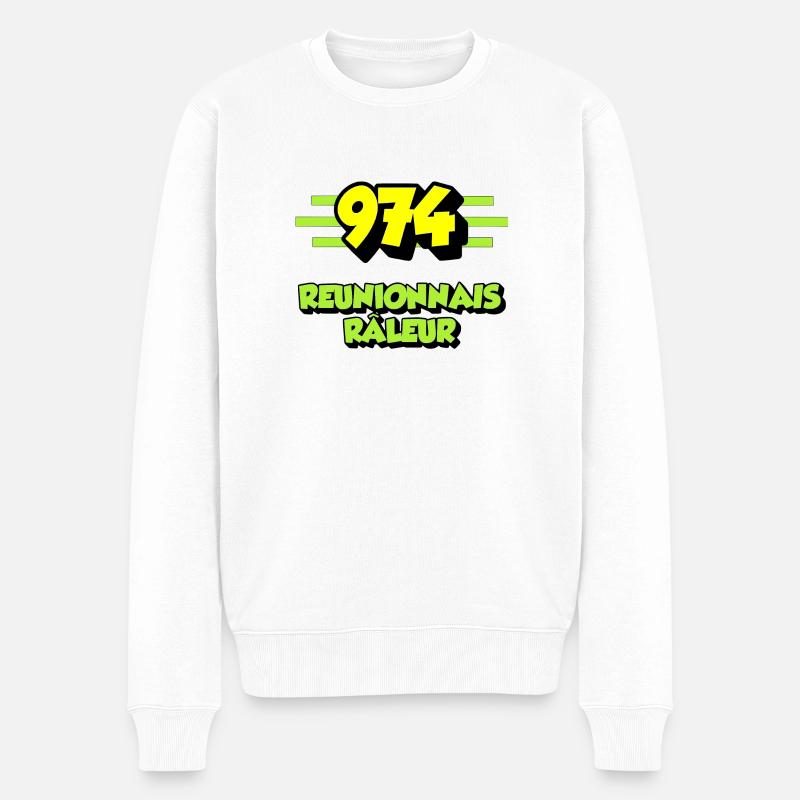 Beschwerdende Réunionese - Männer Premium Bio Pullover - Weiß