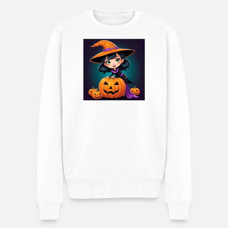 Sorcière d’Halloween - Pull Premium bio Homme - blanc