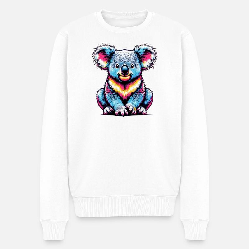 Koala - Männer Premium Bio Pullover - Weiß