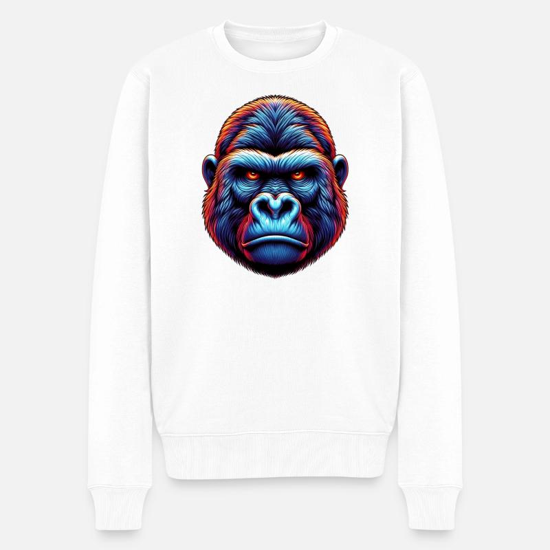 Gorilla - Männer Premium Bio Pullover - Weiß