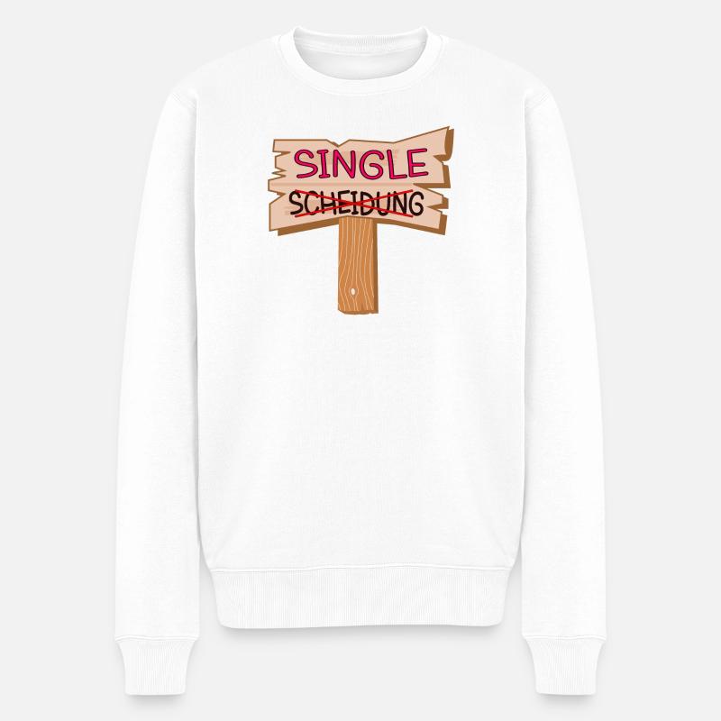 BEZIEHUNG SINGLE SCHEIDUNG - Männer Premium Bio Pullover - Weiß