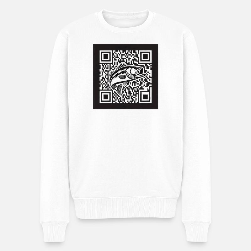Design de code QR Perch - Pull Premium bio Homme - blanc