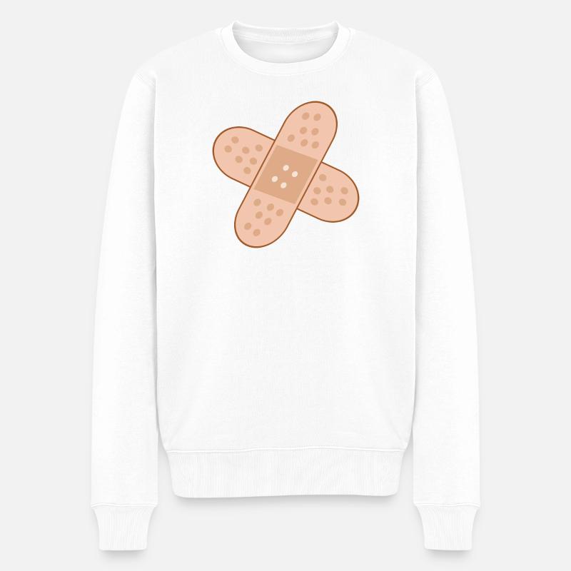 PFLASTER VERBAND - GUTE BESSERUNG - Männer Premium Bio Pullover - Weiß
