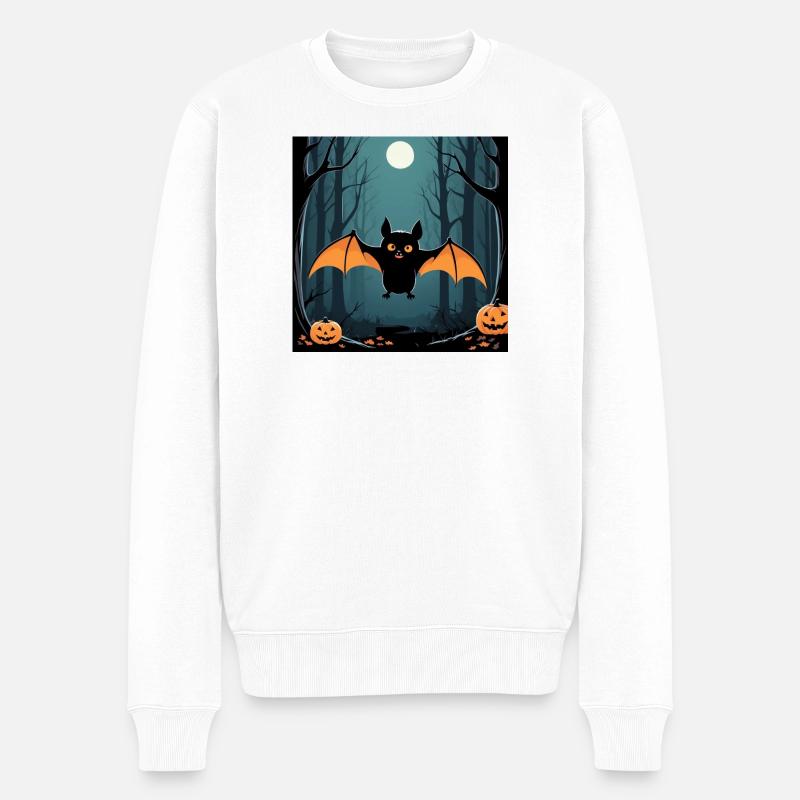 Halloween Bat - Männer Premium Bio Pullover - Weiß
