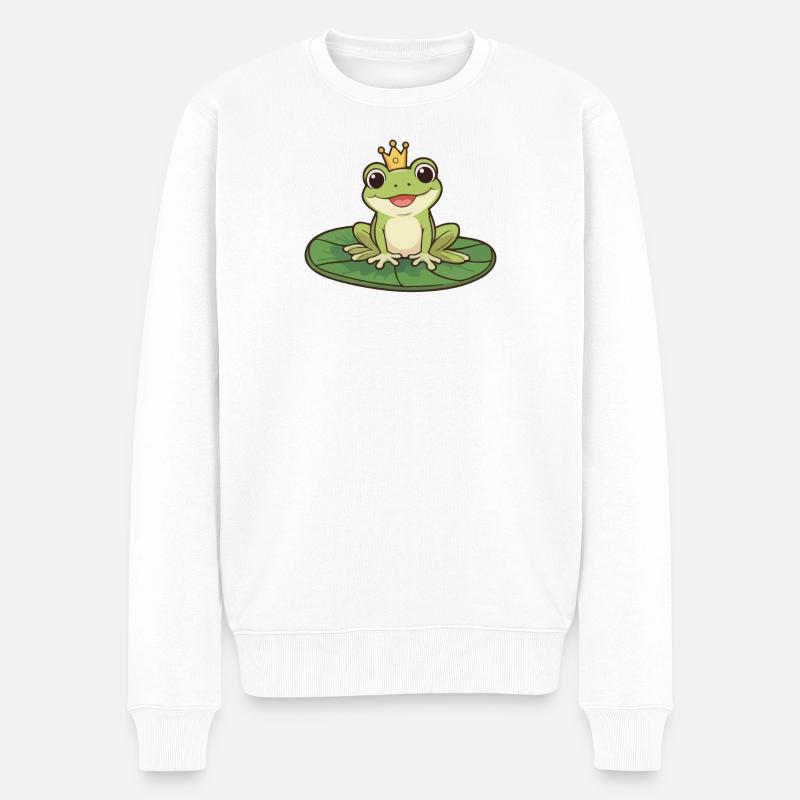 Prince Grenouille sur le Nénuphar - Pull Premium bio Homme - blanc