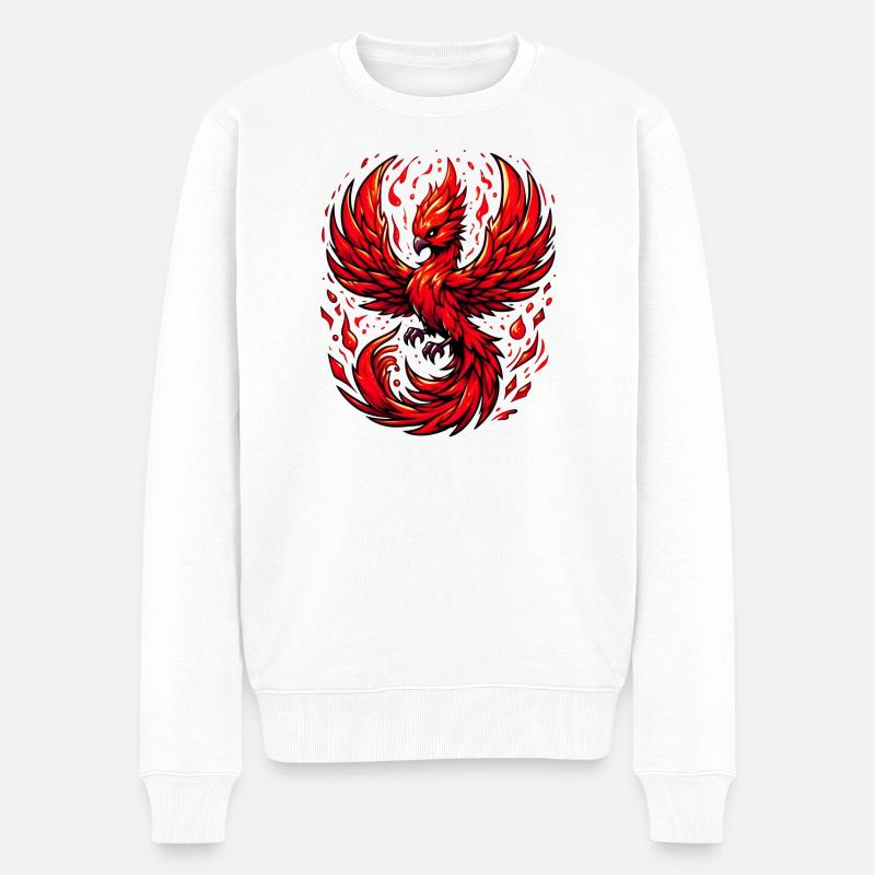 Phénix rouge - Pull Premium bio Homme - blanc