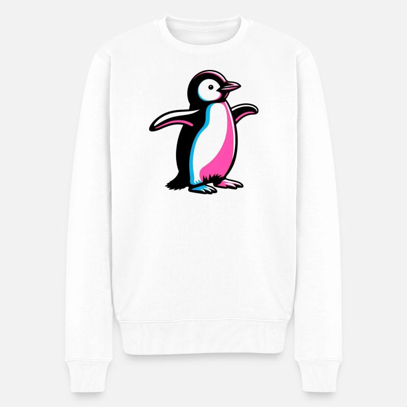 Pinguin - Männer Premium Bio Pullover - Weiß