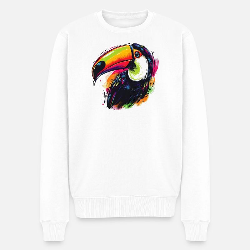 Tukan - Männer Premium Bio Pullover - Weiß