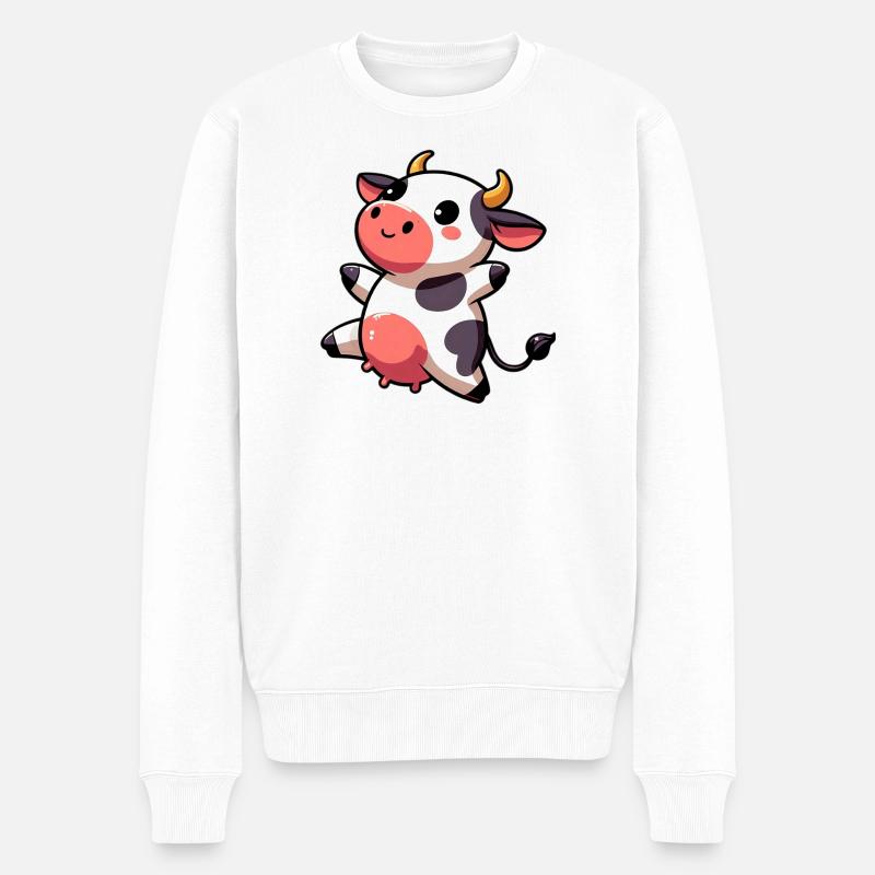 Vache - Pull Premium bio Homme - blanc