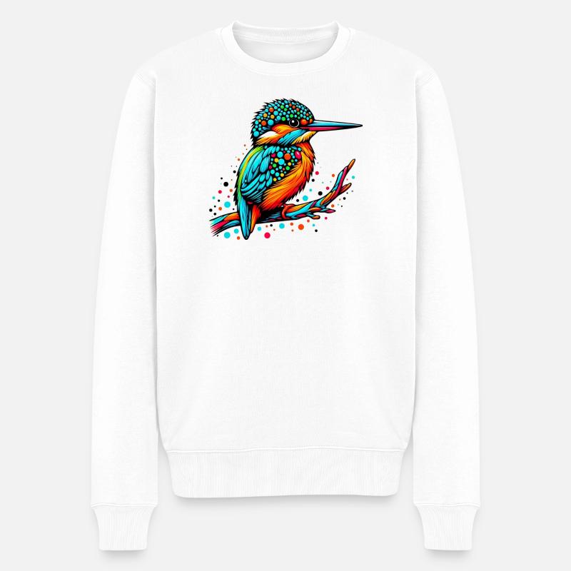 Eisvogel - Männer Premium Bio Pullover - Weiß