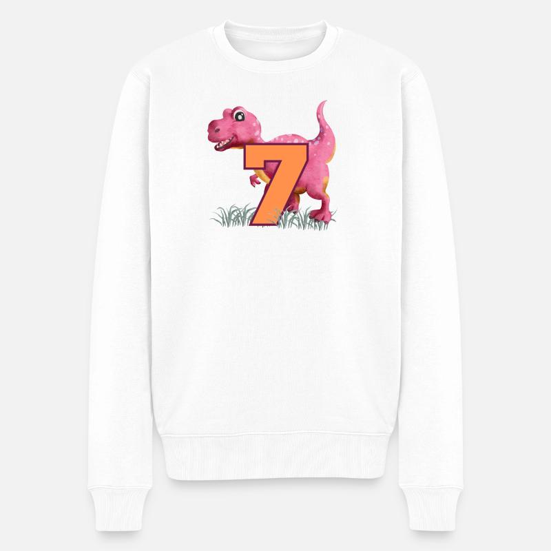 N°7 Dino - Pull Premium bio Homme - blanc