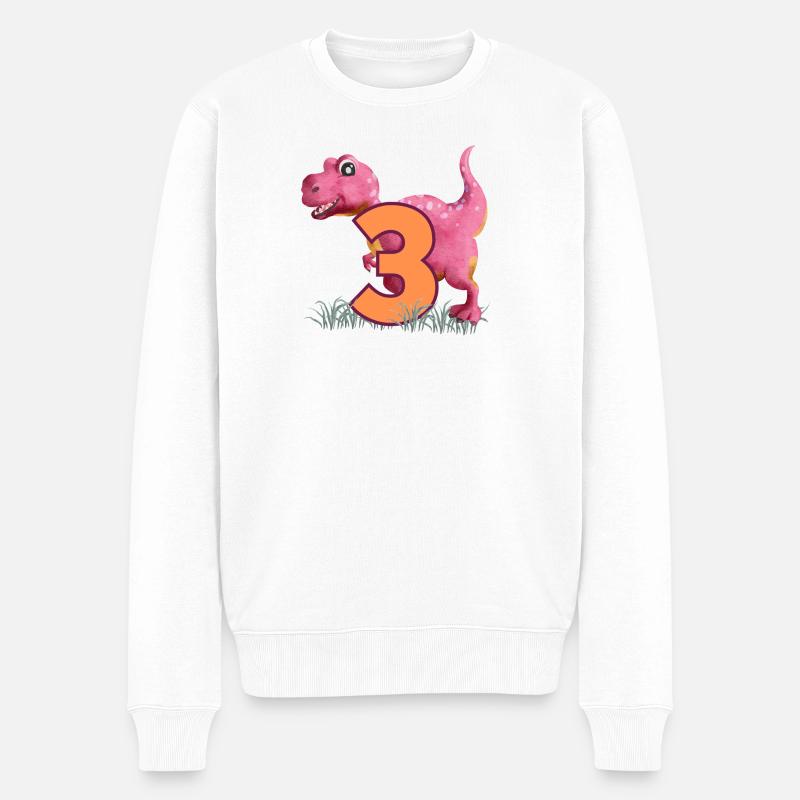 N°3 Dino - Pull Premium bio Homme - blanc