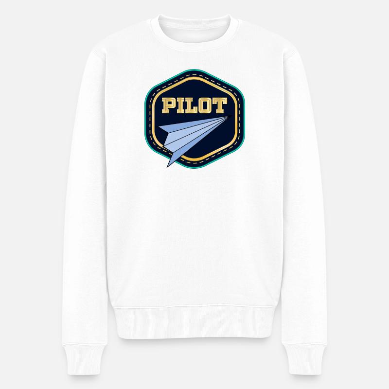 COSTUME DE PILOTE - Pull Premium bio Homme - blanc