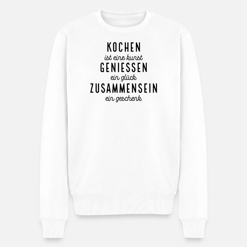 Lustige Sprüche für Köche - Männer Premium Bio Pullover - Weiß