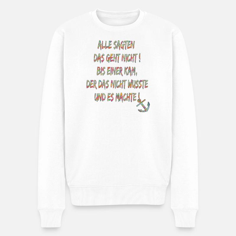 115691064 148764531 dicton jette l’ancre - Pull Premium bio Homme - blanc
