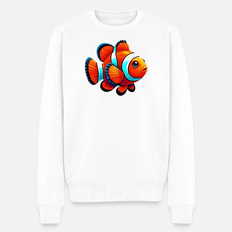 Clownfisch - Männer Premium Bio Pullover - Weiß