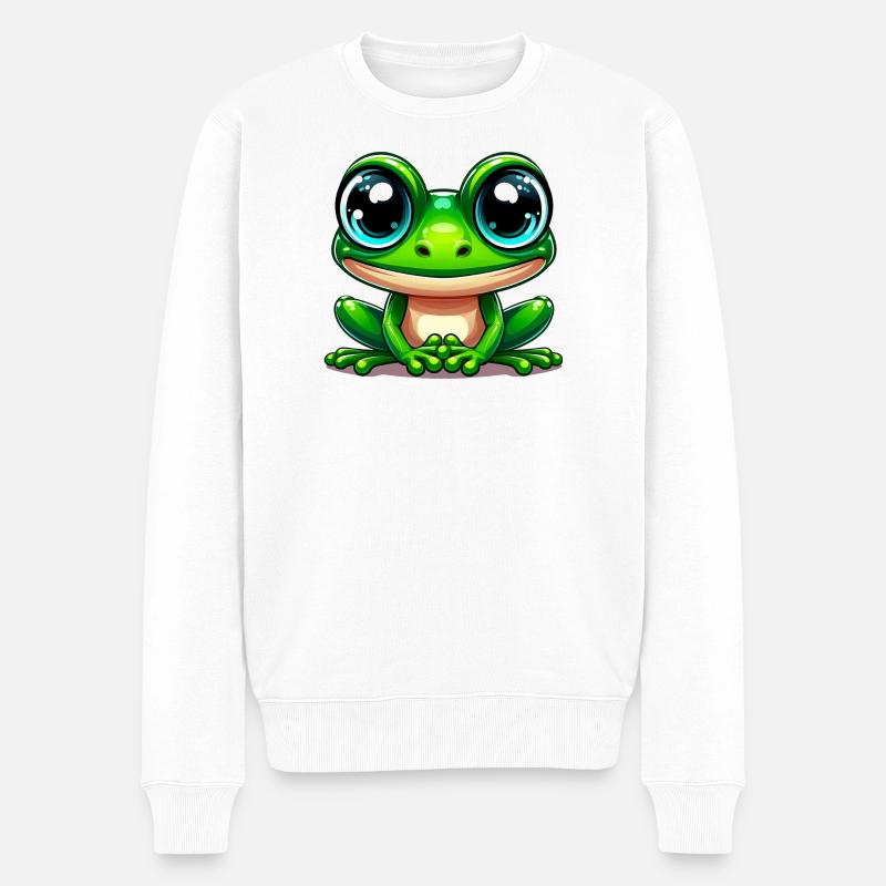 Frosch - Männer Premium Bio Pullover - Weiß
