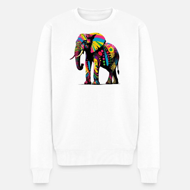 Éléphant - Pull Premium bio Homme - blanc