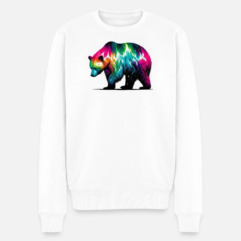 Bär - Männer Premium Bio Pullover - Weiß