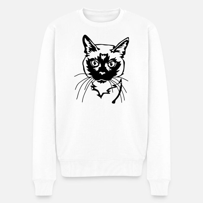 Chat siamois - Pull Premium bio Homme - blanc