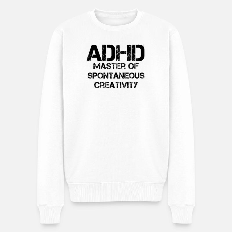 ADHS - Männer Premium Bio Pullover - Weiß