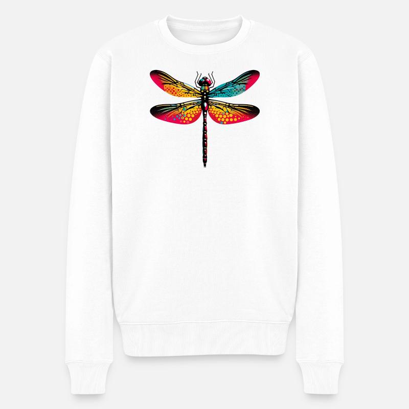Libelle - Männer Premium Bio Pullover - Weiß