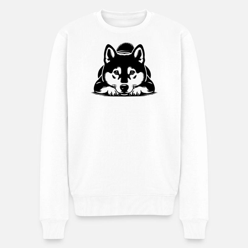 Shiba - Männer Premium Bio Pullover - Weiß