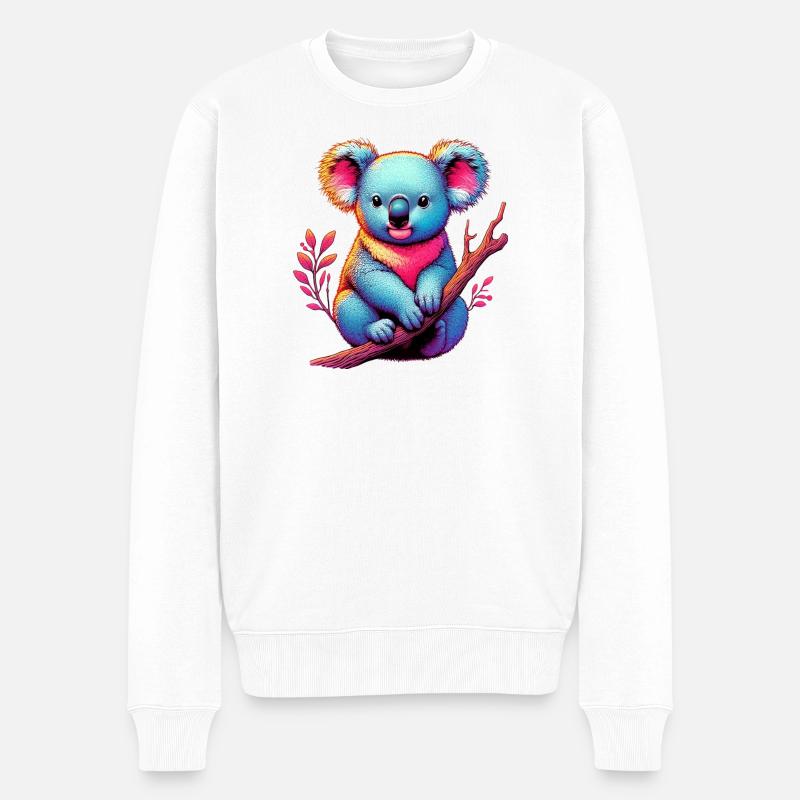 Koala - Männer Premium Bio Pullover - Weiß