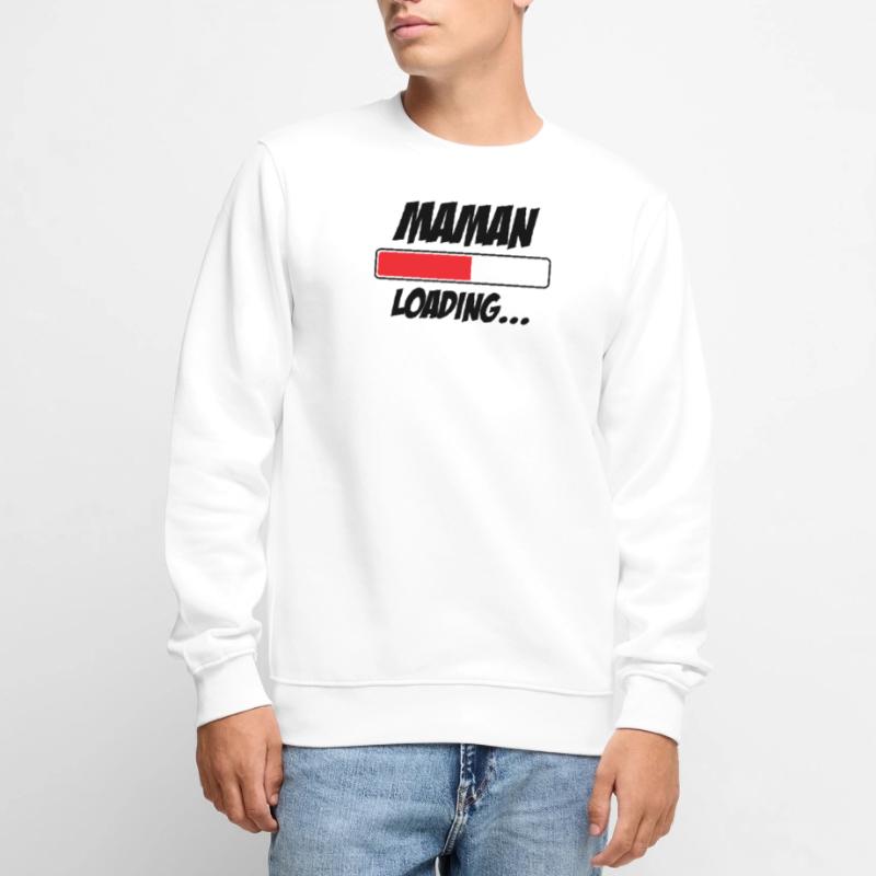 Maman loading... Please Wait - Future Mère Pull Premium bio Homme